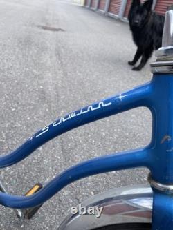 Schwinn Blue & White Bicycle 20 Wheels Banana Seat Chrome Fenders Vintage Style