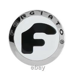 Set Of (4) Forgiato Wheel Chrome Bezel / White Background Center Caps Brand New