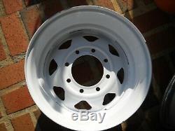 Set of 4- 16.5 X 8.25 Eight Lug White Spoke Wheels Cal Chrome Wheels