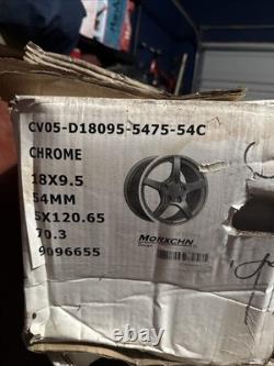 Set of 4 Corvette C5 Replica Wheels CV05 Chrome 18x9.5 5x120.65 +54mm -As-is