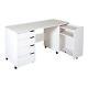 South Shore Crea Sewing Craft Table on Wheels, Pure White