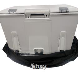 Sovaro 45 Qt. Hard Sided Cooler on Wheels with Cover Color White and Chrome