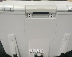 Sovaro White with Chrome 45 Qt. Hard Sided Cooler on Wheels with Cover