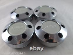 Sport Line Chrome /wht Custom Wheel Center Caps (set Of 4)
