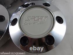 Sport Line Chrome /wht Custom Wheel Center Caps (set Of 4)