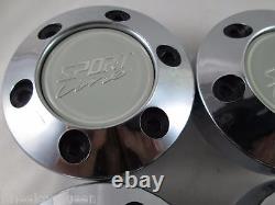 Sport Line Chrome /wht Custom Wheel Center Caps (set Of 4)