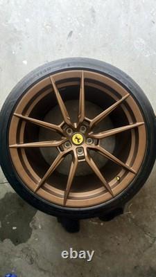 Staggered 20/21 Ferrari Wheels & Tire for 812 488 FF F8 F12 458 mat bronze
