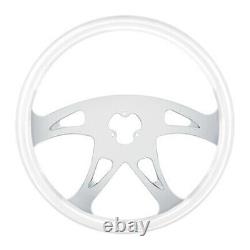 Steering Wheel 18 Wheel Diameter, Chrome Spoke Color, Flat Dish Depth 88264