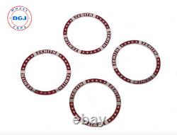 Superswept Zenith Red on Chrome Rings for Lowrider Wire Wheel Knockoffs