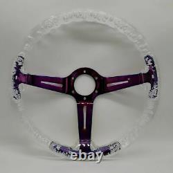 Transparent Colorless Acrylic Steering Wheel Neo Chrome spokes 350mm