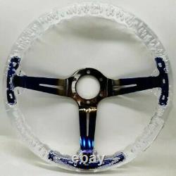 Transparent Colorless Acrylic Steering Wheel Neo Chrome spokes 350mm