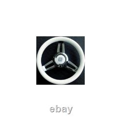 Uflex MOROSINI U/CH/W Steering Wheels, White Poly withChrome Hub