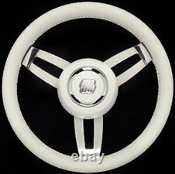 Uflex MOROSINI U/CH/W White Poly Grip Chrome Hub 13.8 Steering Wheel