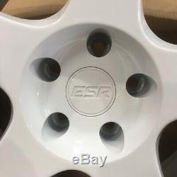 Used 19x9.5 ESR SR06 5x114.3 22 White Machine Lip Chrome Rivets Wheel(1)