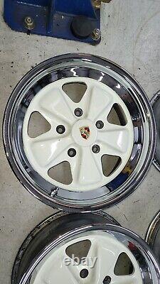 Used PORSCHE Chromed Fuchs Wheels 16x7 16x9 Grand Prix White 911 930 Turbo 5x130