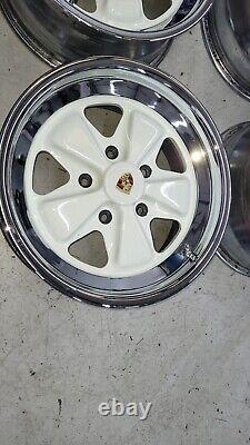 Used PORSCHE Chromed Fuchs Wheels 16x7 16x9 Grand Prix White 911 930 Turbo 5x130