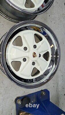 Used PORSCHE Chromed Fuchs Wheels 16x7 16x9 Grand Prix White 911 930 Turbo 5x130