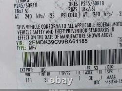 Used Wheel fits 2009 Ford Edge 18x7-1/2 aluminum TPMS 10 spoke chrome clad Grad