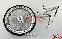 VINTAGELOWRIDER 20 FLAT TWISTED CHROME CONTINENTAL KIT With144 SPOKE LOWRIDERTIRE