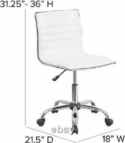 Vanity Chair With Back Rolling Makeup Seat Stool Wheels For Dressing White NEW