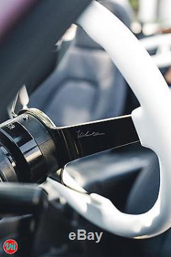 Viilante 3 Deep 6-hole White Steering Wheel Gold Chrome Spoke Fits Scion Frs
