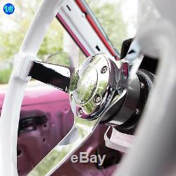 Viilante 3 Dish 6-hole White Steering Wheel Chrome Spoke Mitsubishi Evo 7 8 9