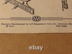 Vintage 1950s NOS AAA National Award Auto License Plate Topper Hot Rat Rod Sign