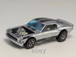 Vintage 1970 Hot Wheels Redline Mustang Boss Hoss Chrome With White Interior HK