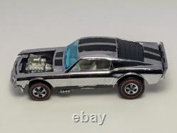Vintage 1970 Hot Wheels Redline Mustang Boss Hoss Chrome With White Interior HK