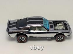 Vintage 1970 Hot Wheels Redline Mustang Boss Hoss Chrome With White Interior HK