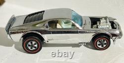 Vintage Hot Wheels REDLINE 1970 Chrome Boss Hoss. MINT. White Interior