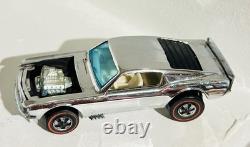 Vintage Hot Wheels REDLINE 1970 Chrome Boss Hoss. MINT. White Interior
