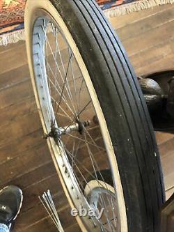 Vintage Schwinn S-2 Chrome Wheels New Departure With White Wall Tires Tubes