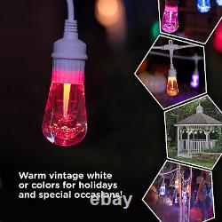 Vintage Seasons LED Warm White & Color Changing Café String Lights
