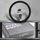 W-Power 350MM 14 Steering Wheel Black Leather White Stitch 6-Hole Chrome Spoke