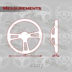 W-Power 432mm White Wood Grip 5-Hole Aluminum Chrome 17-Inch Steering Wheel+Horn