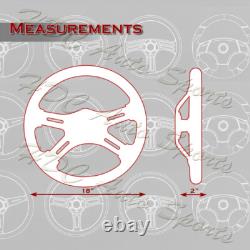 W-Power 457mm White Wood Grip 5-Hole Chrome 4-Spoke 18-Inch Steering Wheel +Horn