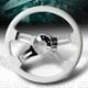 W-power 406mm White Wood Grip 2 Deep Dish Chrome 4-spokes 16 Steering Wheel