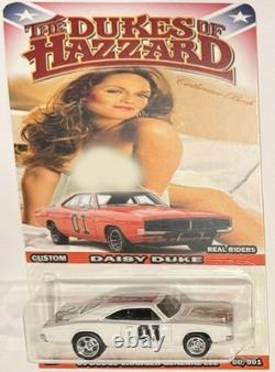 White'69 DODGE CHARGER Custom Hot Wheels Dukes of Hazzard Series with Chrome RR