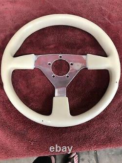 White Chrome 3 Spoke steering wheel 14 # 0111 GT GRANT