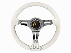 White Chrome TS Steering Wheel + Boss Kit fits MARUTI GYPSY 031