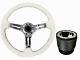 White Chrome TS Steering Wheel + Boss Kit for HYUNDAI 049