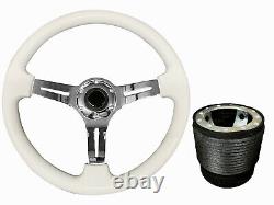 White Chrome TS Steering Wheel + Boss Kit for HYUNDAI 049