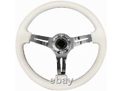 White Chrome TS Steering Wheel + Boss Kit for HYUNDAI 049