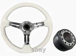 White Chrome TS Steering Wheel + Boss Kit for MAZDA 008