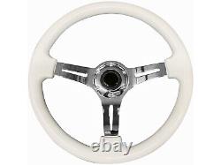 White Chrome TS Steering Wheel + Boss Kit for SUBARU 027
