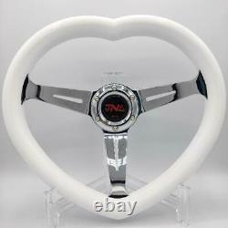 White Heart Steering Wheel Pitiable Rare Chrome Spokes List No. 44