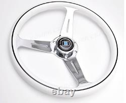 White Nd style Steering Wheel chrome spokes and nard horn button