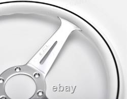 White Nd style Steering Wheel chrome spokes and nardi horn button