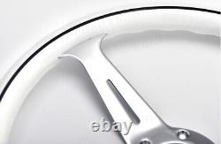 White Nd style Steering Wheel chrome spokes and nardi horn button